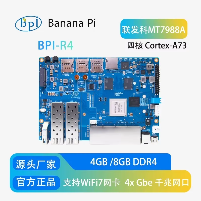 Placa Router WiFi 7 Banana Pi  - Bananapi Bpi R4 Wifi 7 reseña y precio