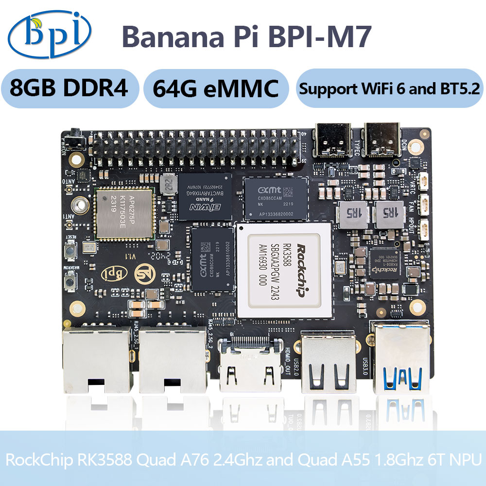 Banana Pi BPI-M7 RockChip RK35 - Banana Pi Bpi M7 Rk3588 reseña y precio